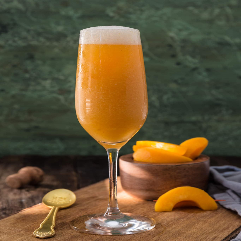 Peach bellini cocktail