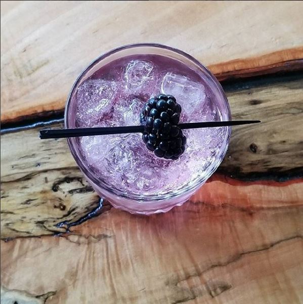 Blackberry Collins cocktail