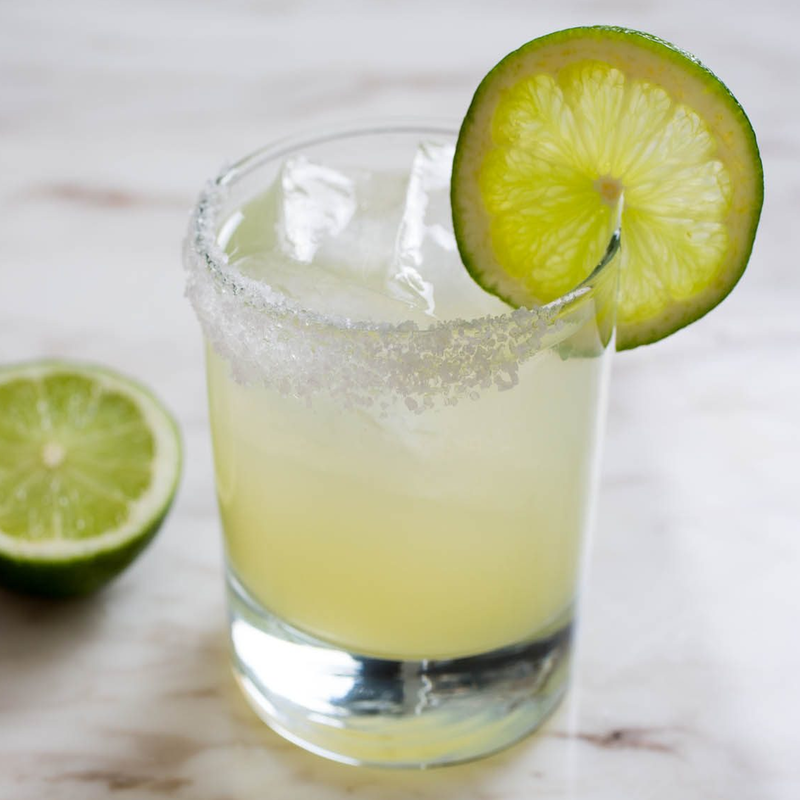 Margarita with a lime wheel